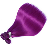 Remy Purple Human Hair Bundles Straight Dark Purple Hair Weave